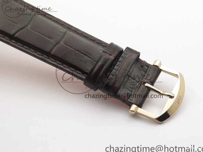 MIROTIME 1221 Neat Da Vinci IW356601 RG MKF 1:1 Best Edition White Dial On Brown Leather Strap A 7230